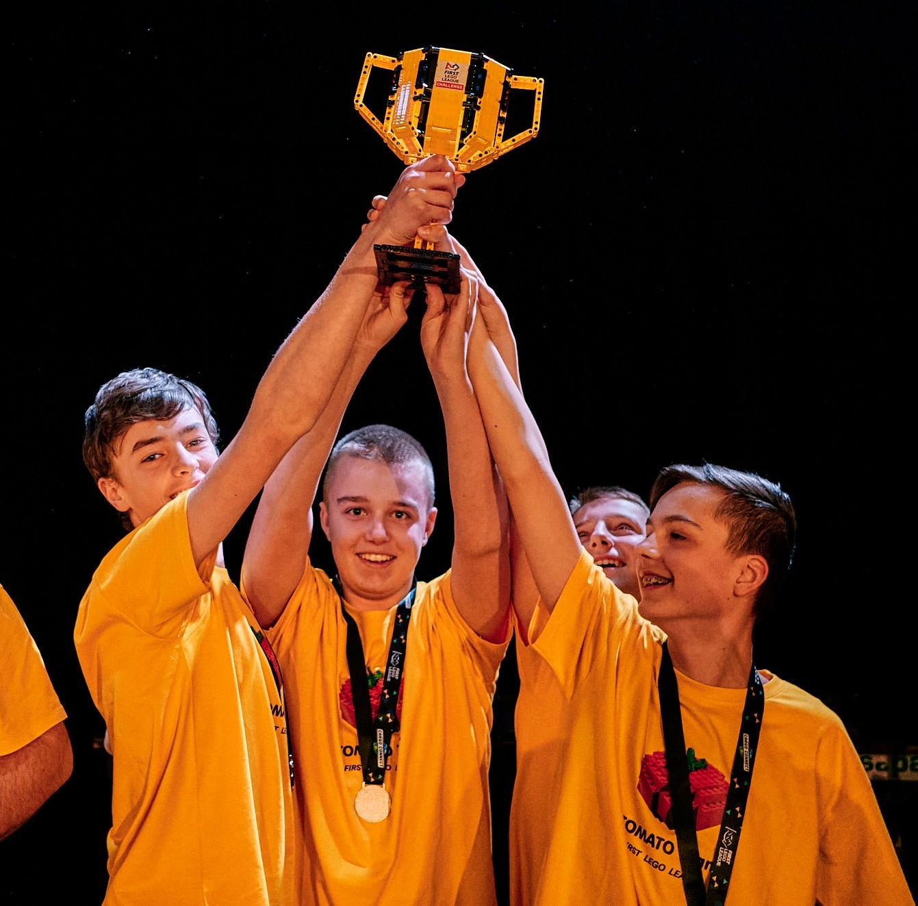 Photo of us holding a trophy